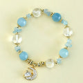Aquamarine star and moon bracelet