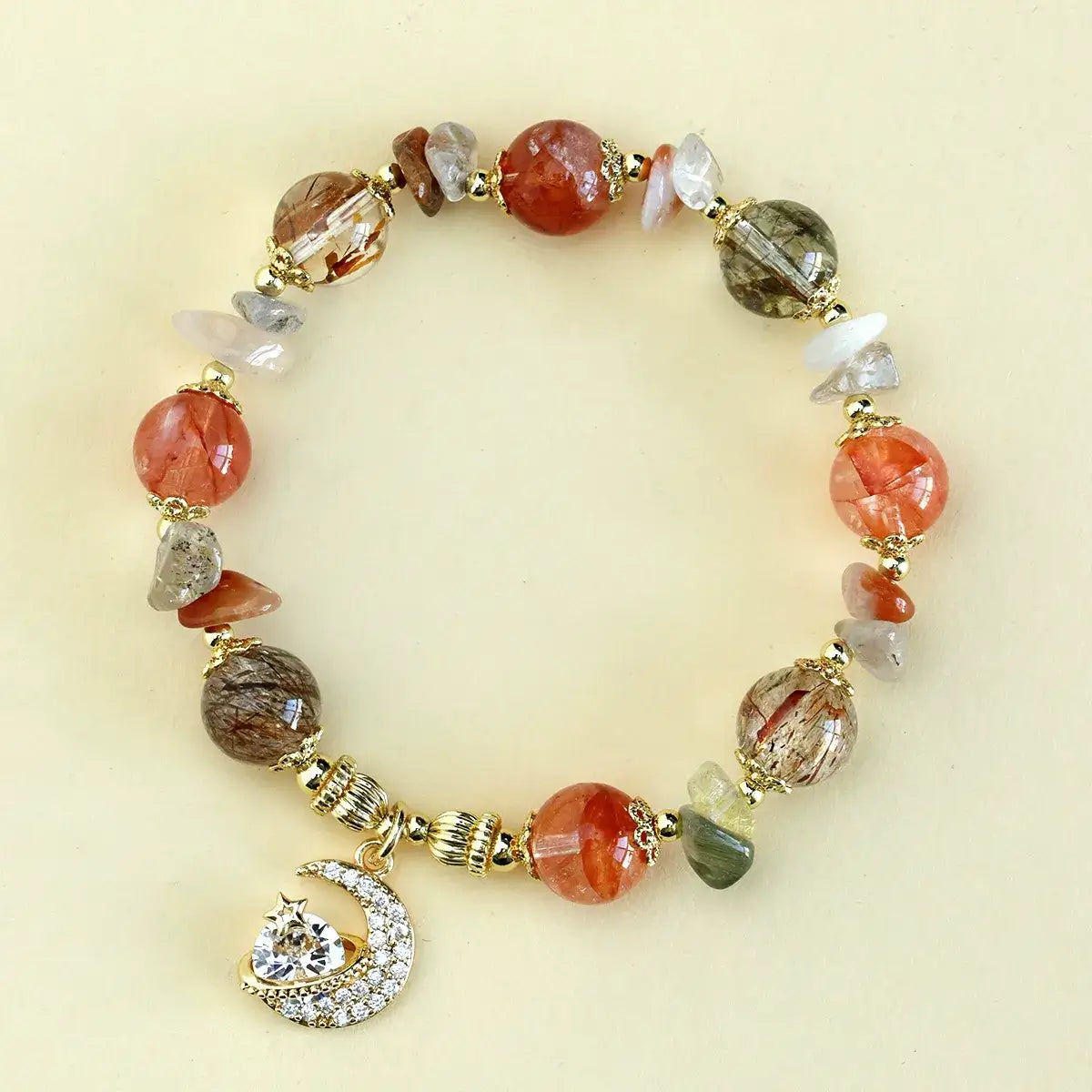 Crystal star and moon bracelet