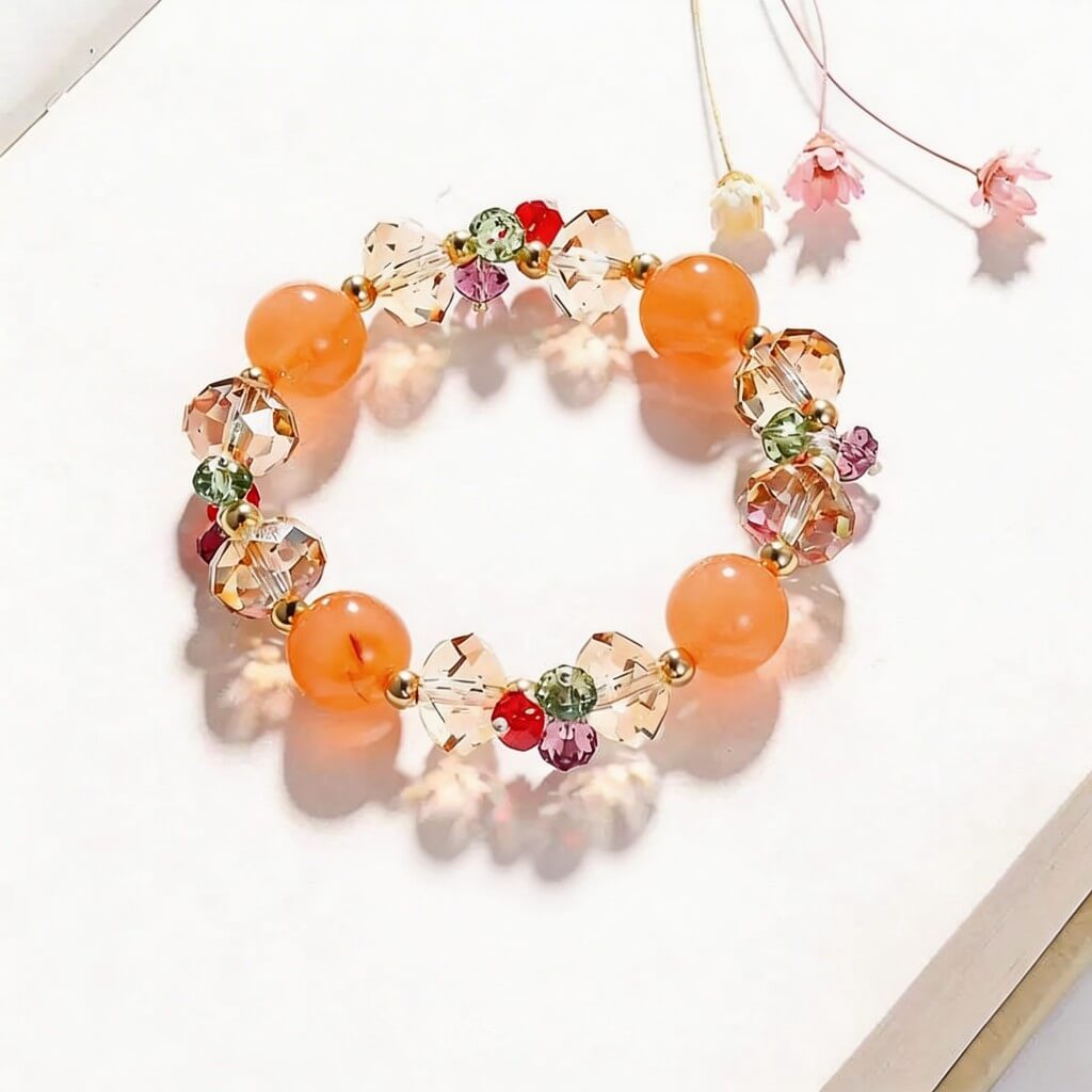 Gold champagne agate bracelet