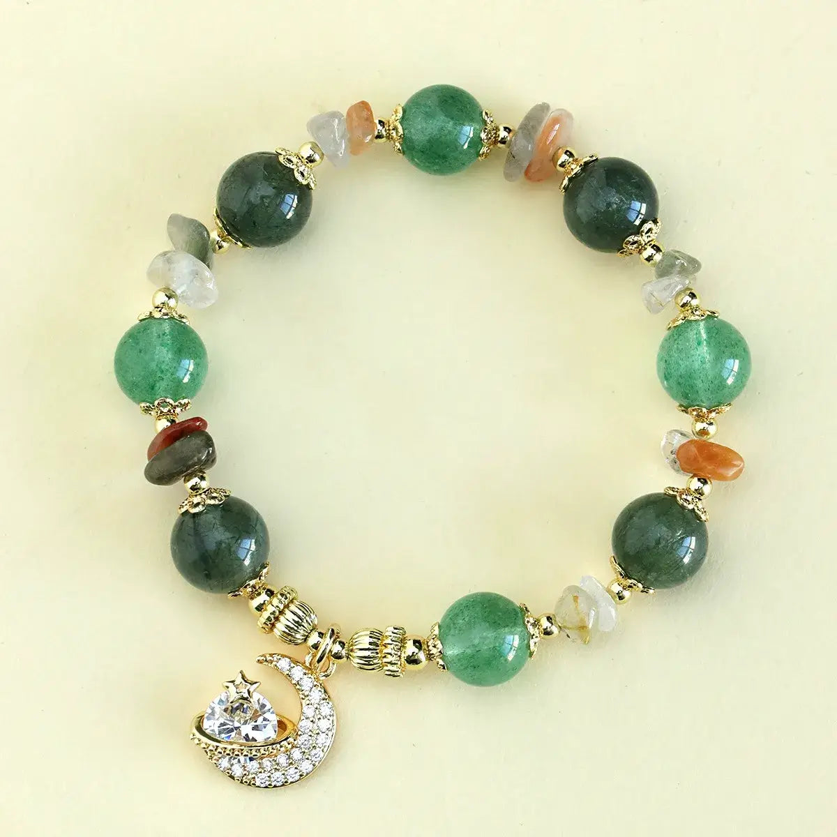 Green Strawberry Star Moon Bracelet