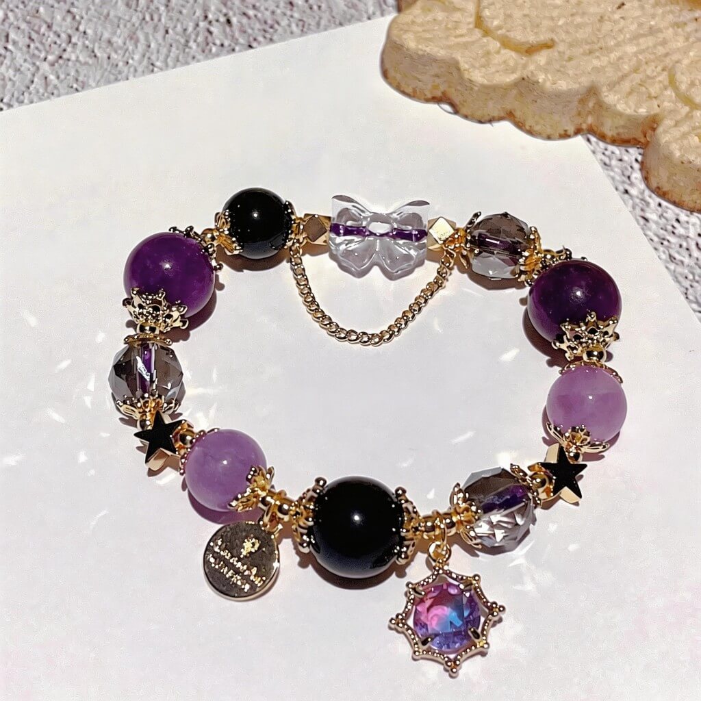 Lavender amethyst starry sky bracelet