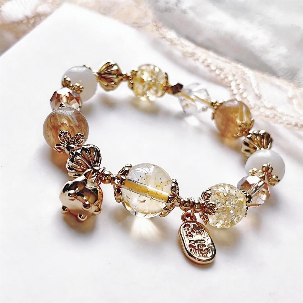 Natural citrine fortune bracelet