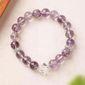 White crystal square purple jade bracelet